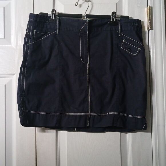 Ann Taylor LOFT navy mini skirt casual night out  Sz 12  NWOT - Picture 1 of 7